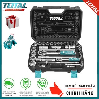 ĐỒ NGHỀ TOTAL Bộ 44 cái socket   (1/4+1/2 inch) & cần 2 chiều THT421441 <HÀNG CHÍNH HÃNG>
