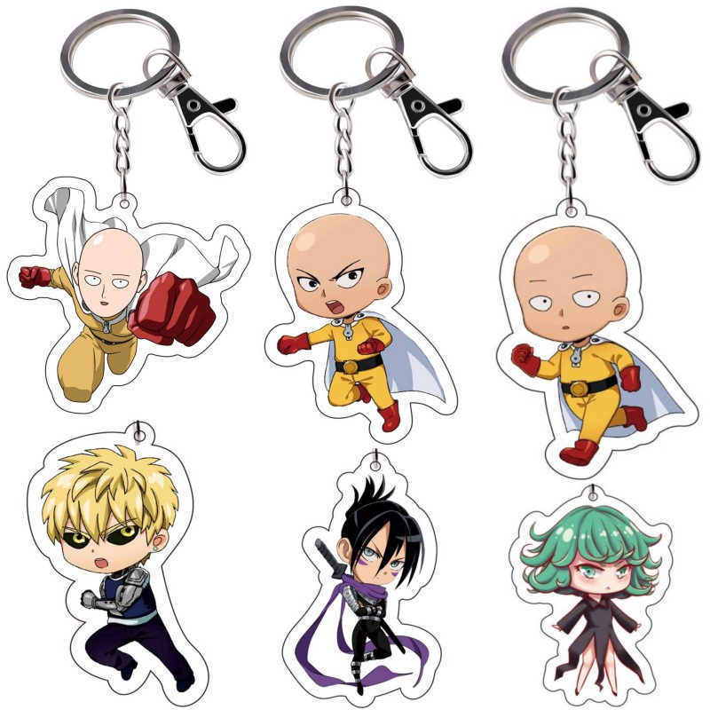 Móc Khóa Mô Hình Nhân Vật Saitama Genos Tatsumaki Trong ONE PUNCH-MAN Bằng Acrylic Quà sinh nhật