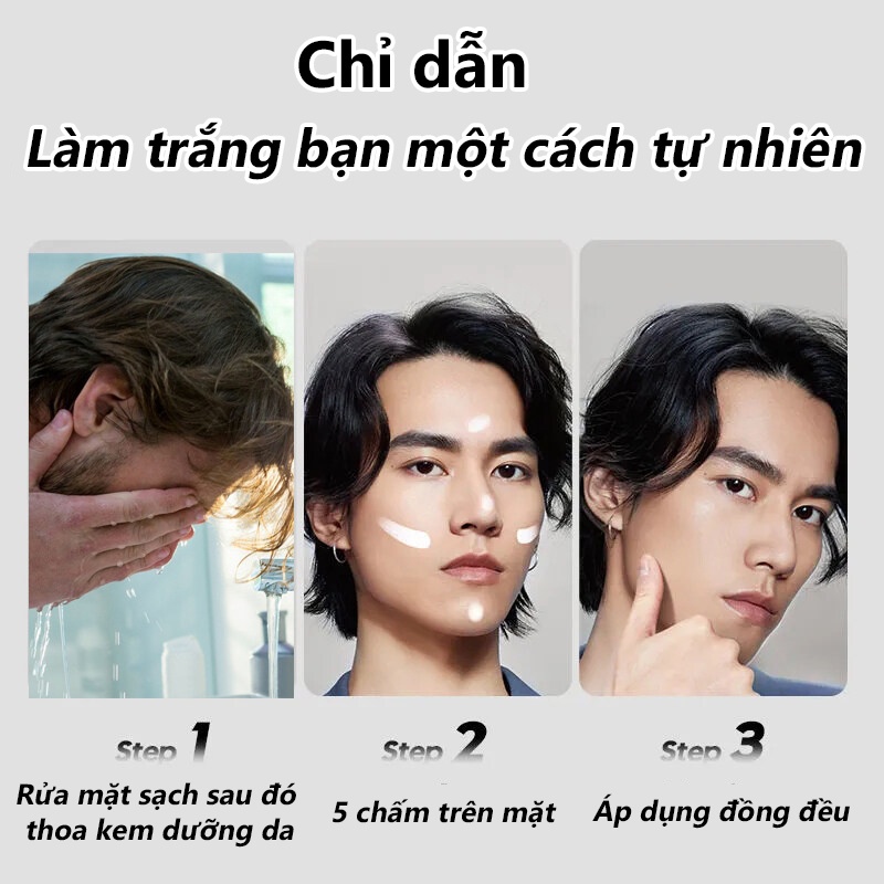 Kem Làm Trắng Da Mặt 50g Che Khuyết Điểm Cho Nam Dưỡng Ẩm Chống Nhăn Kiềm Dầu Làm Sáng Tông Màu Da Che Điểm Thâm Mụn