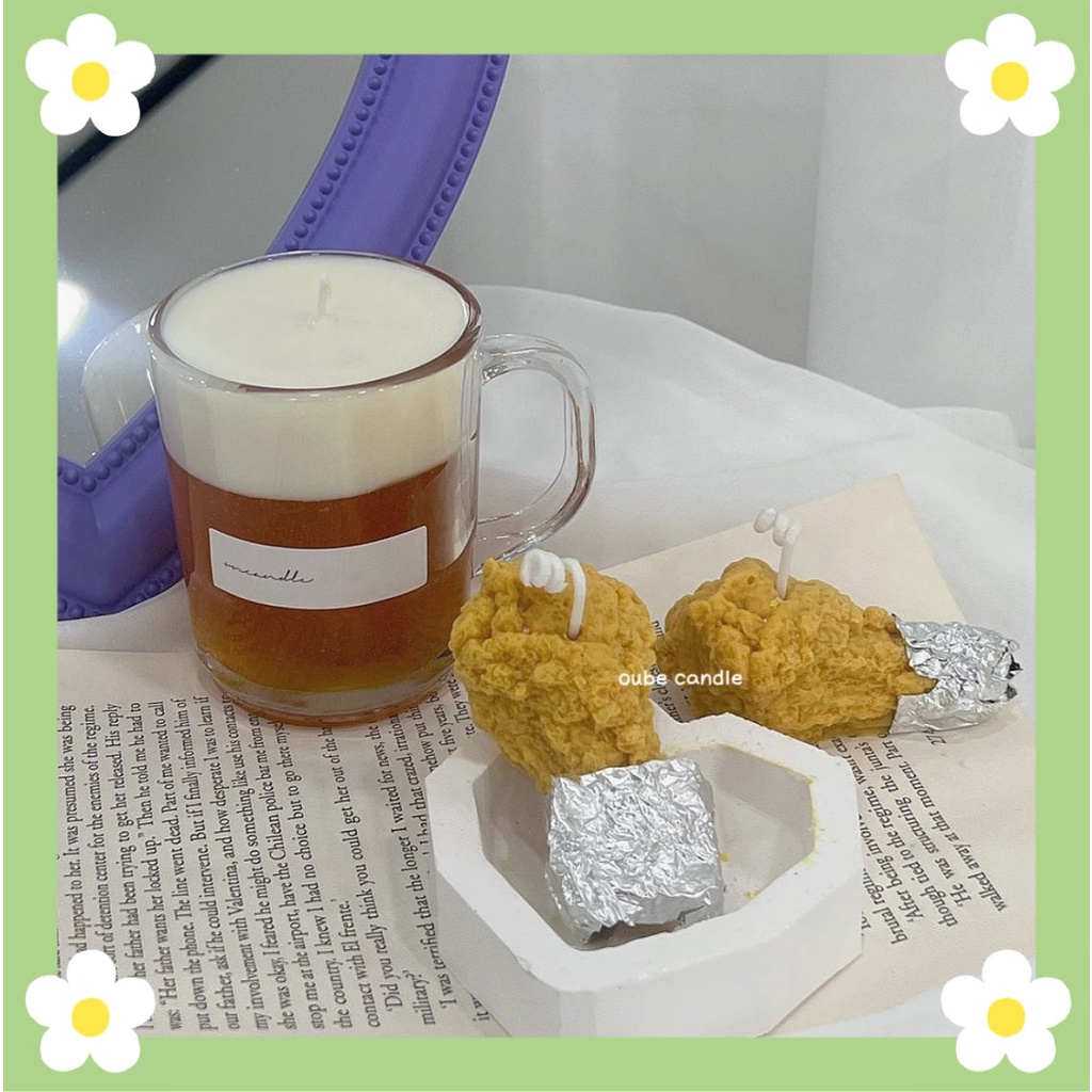 Nến Thơm Tinh Dầu Cao Cấp Decor Làm Quà Tặng Tạo Hình Gà Rán Độc Đáo | Oube Candle NT196