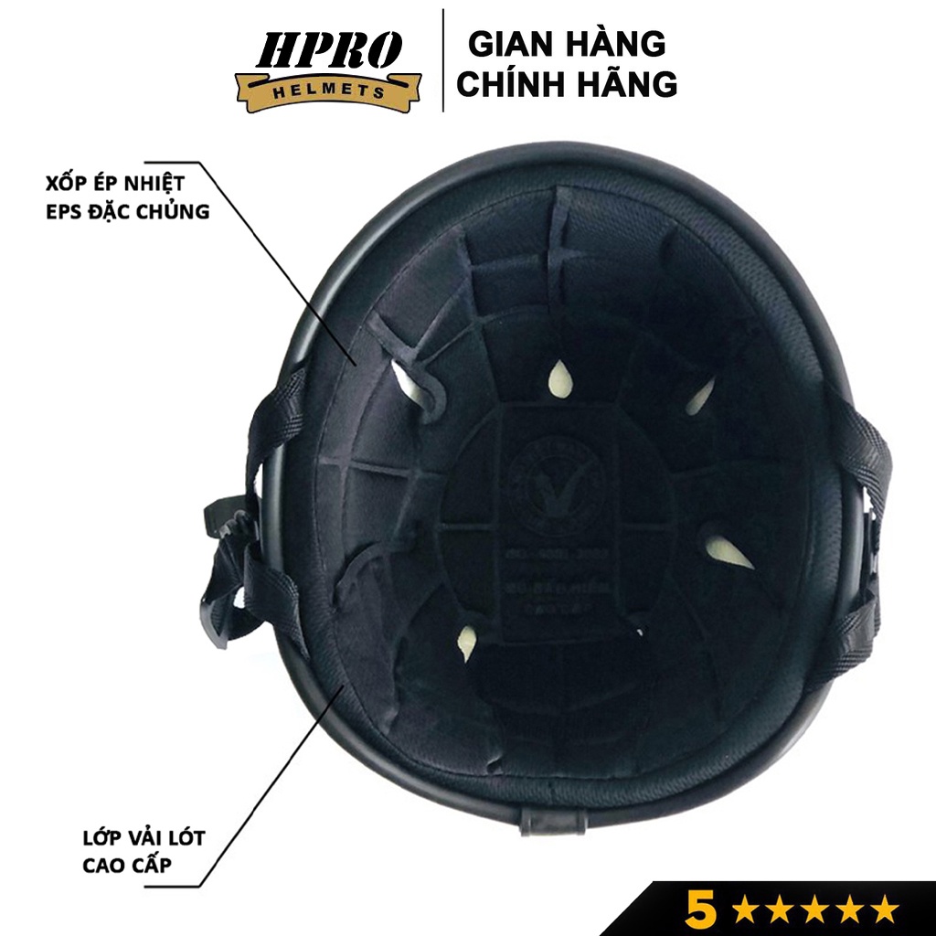 Mũ bảo hiểm nửa đầu Hpro Helmet, nón 1/2 đầu Freesize (55-59cm), an toàn, cao cấp, họa tiết nhện nhọ thân thiện