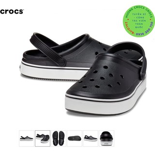 Dép sục crocs band clean màu đen tặng 10 jibitz gắn dép