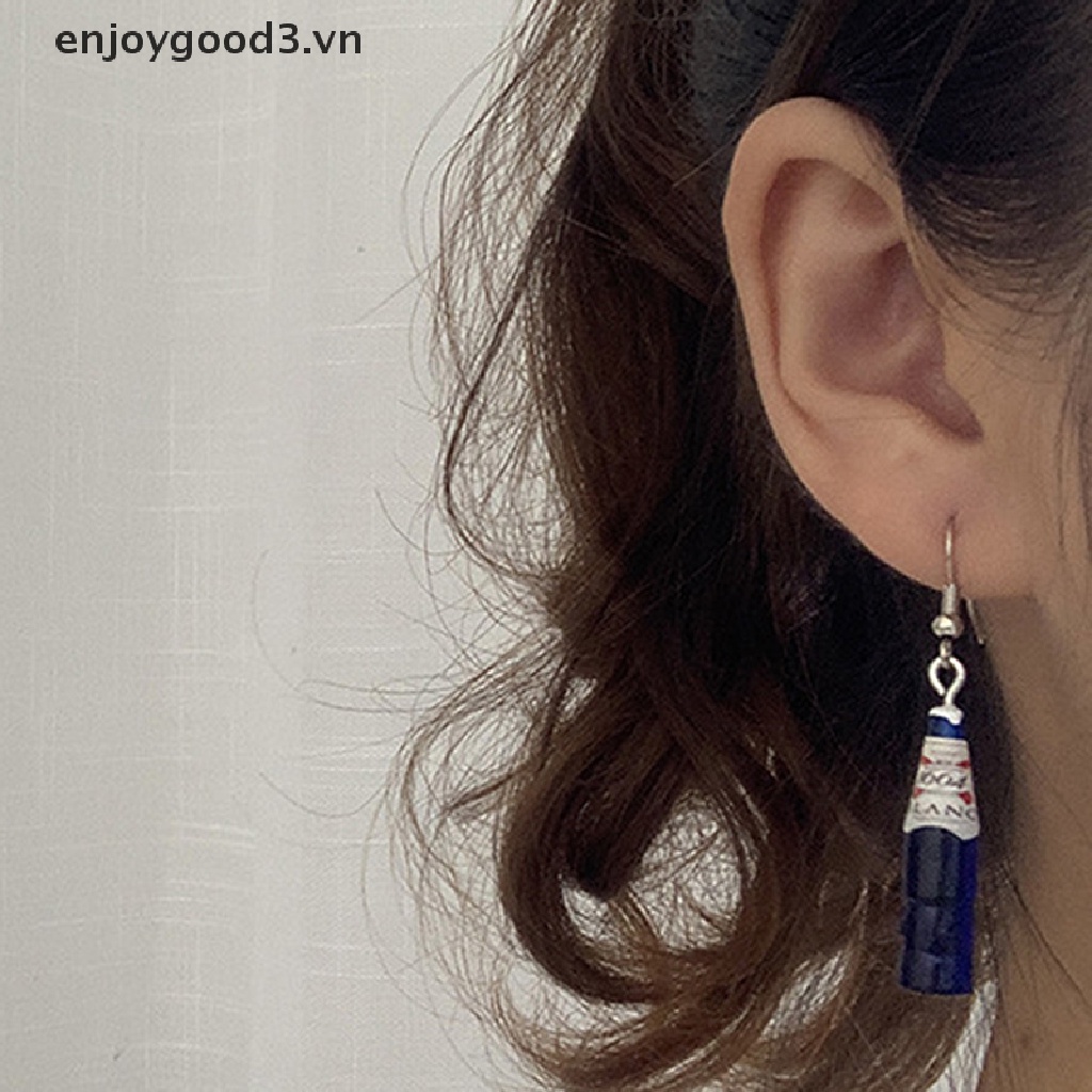 1 Đôi Khuyên Tai Resin Hình Cốc Bia Thời Trang Cho Nữ