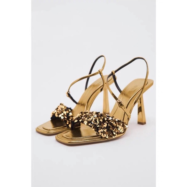 ORDER 🎊 ZR giày cao gót sequin nhũ vàng đồng