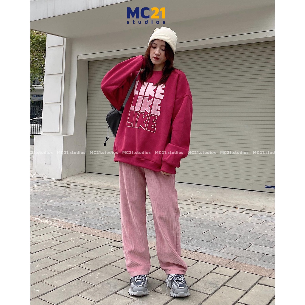 Áo sweater oversize MC21.STUDIOS nam nữ Unisex form rộng Ulzzang Streetwear Hàn Quốc chất nỉ tăm lót bông cao cấp A3417