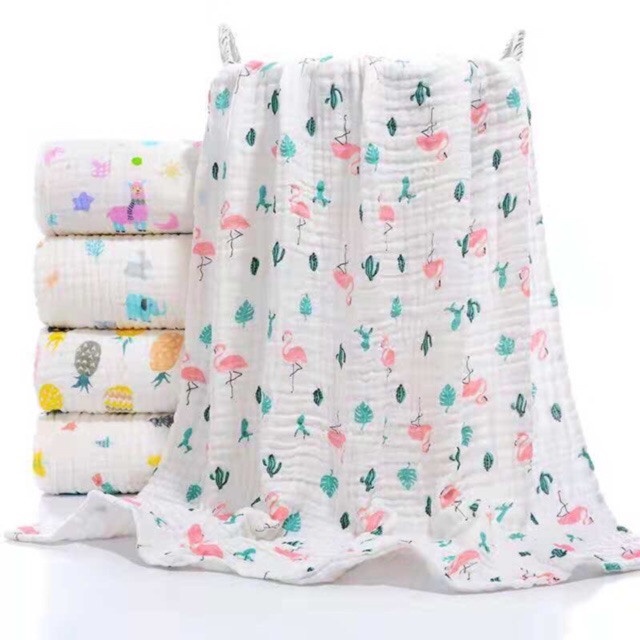 Set 5 Khăn sữa Aden nhăn 6 lớp dầy đẹp cho bé