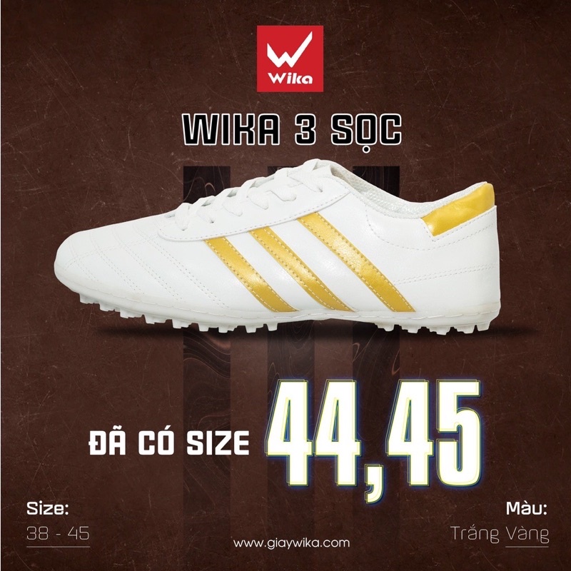 Giầy bóng đá phủi WIKA 3 sọc CT3 chính hãng đế thấp TF