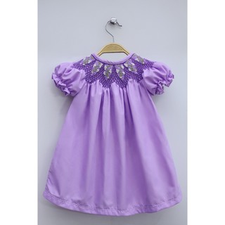 Đầm smock vip màu tím