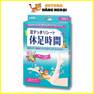 Miếng dán lạnh thảo mộc massage thư giãn chân Lion Kyusoku Jikan Nhật Bản