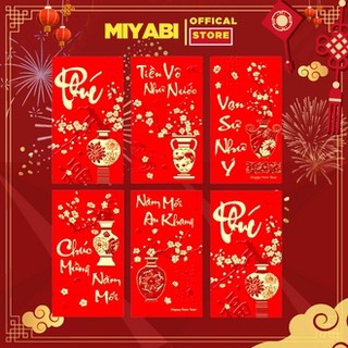 Bao lì xì tết 2024 màu đỏ - 6 cái - bao lì xì tết 2024 giá rẻ tệp lì xì giá rẻ - cao cấp - miyabi store
