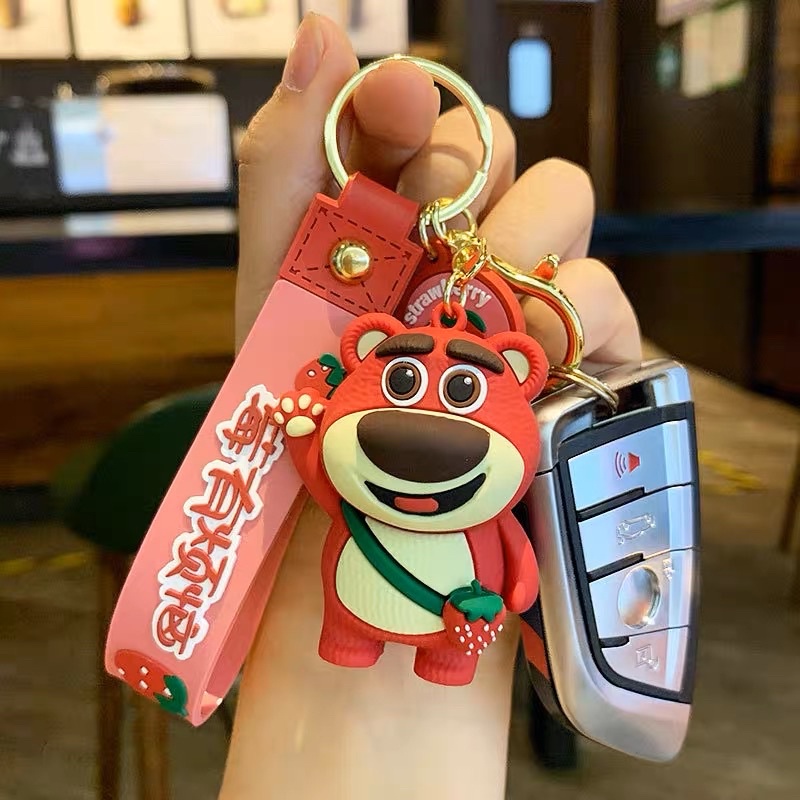 Móc khoá gấu dâu losto loại lớn size to dành cho móc khoá xe, khoá cửa cute