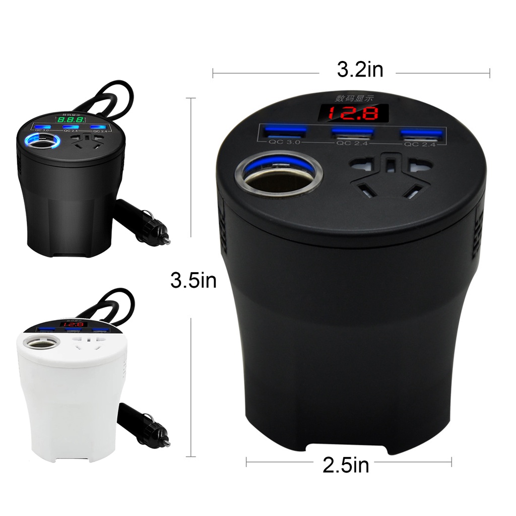 200W 12V/24V Sang 220V Tẩu Sạc Nhanh QC3.0 DC Cho Xe Hơi Tẩu sạc nhanh ô tô