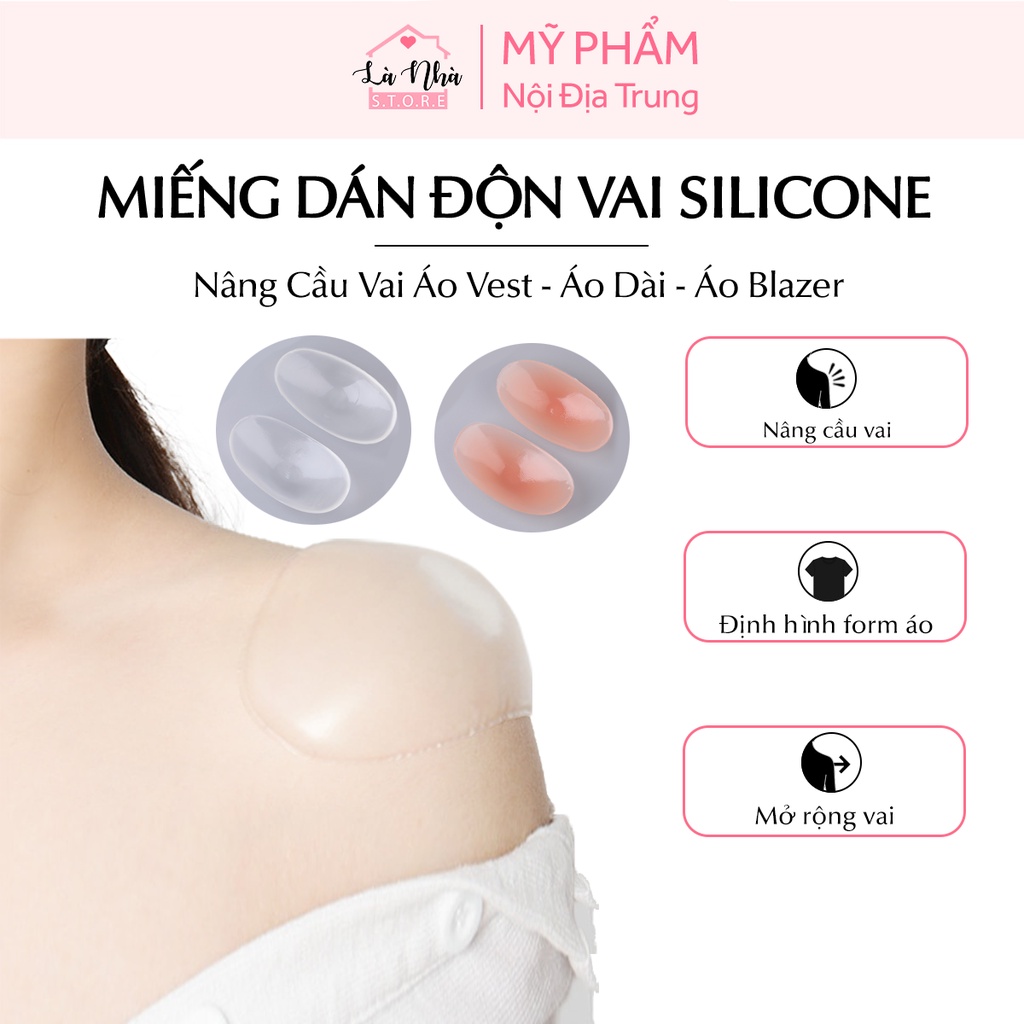 Miếng độn vai nữ, độn vai nam, dán độn vai áo vest bằng silicone, đồ đệm, lót vai áo, nâng cầu vai áo dài, áo blazer.