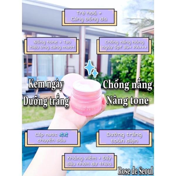 Kem ngày rose de seoul hạn 12-2025 lọ 50g dưỡng trắng chống nắng