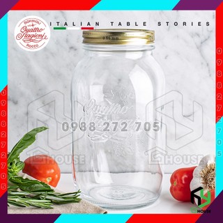 [ITALY] Hũ lọ thủy tinh nắp vặn QUATTRO - Bormioli Rocco - 1500ml