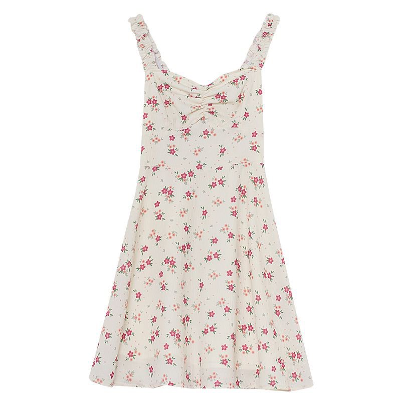 Đầm Chiffon Ngắn Hai Dây In Hoa Màu Tím Cà Tím Phong Cách Hàn Quốc Thời Trang Mùa Hè Mới 2023 Dành Cho Bạn Nữ Sinh
