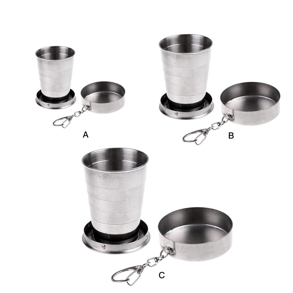 Cốc Uống Nước Bằng Thép Không Gỉ Có Thể Gấp Gọn Tiện Dụng Mang Theo Du Lịch / Dã Ngoại