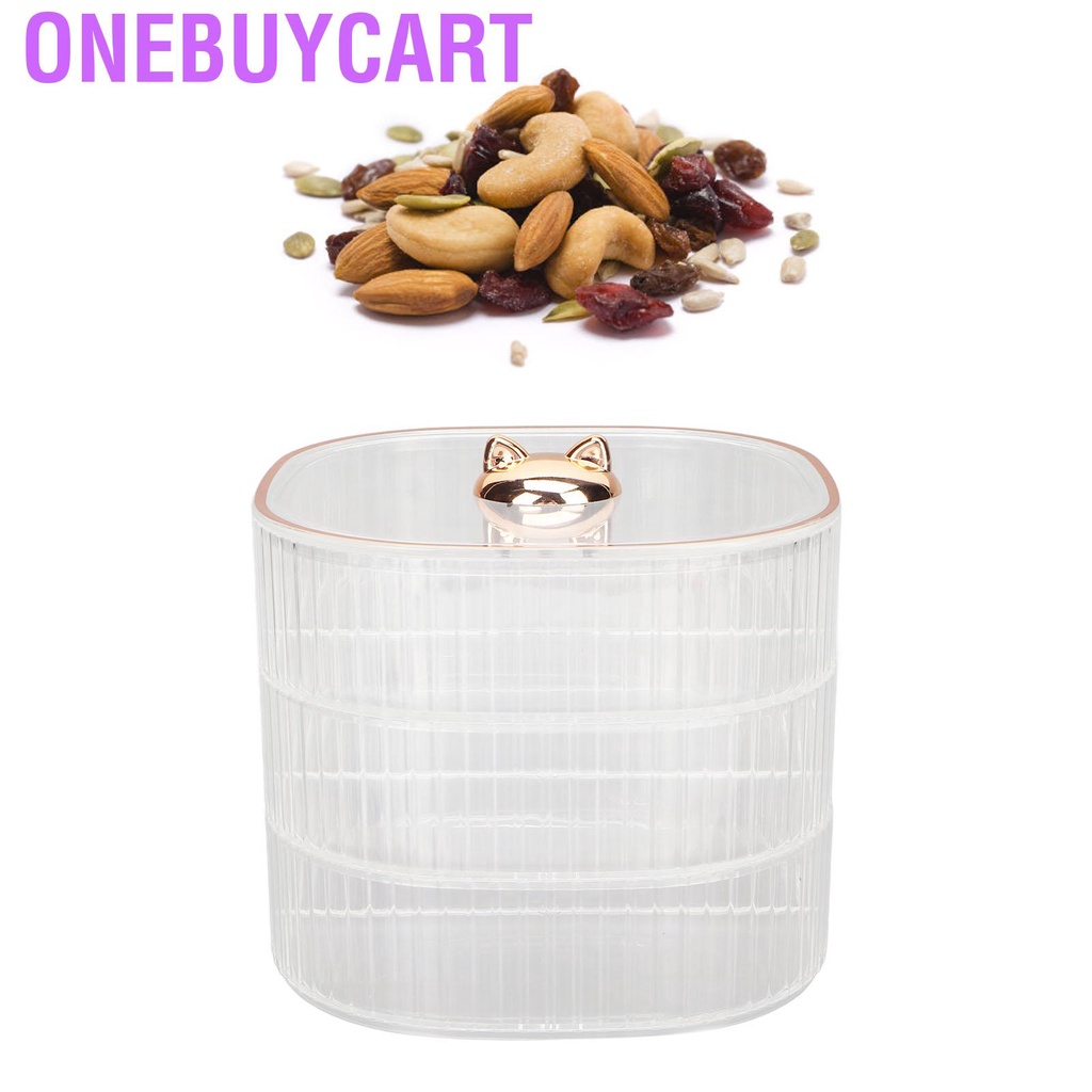 Onebuycart Jewelry Storage Box 3 Layers Stackable Elegant Transparent Space Saving Holder for Cosmetics Keys Snacks