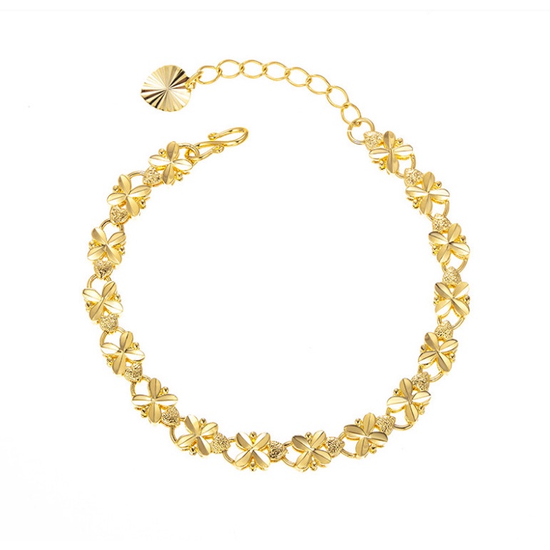 Lắc Tay Nữ Hoa Văn Cỏ 4 Lá Trang Sức Xuping Mạ Vàng Siêu Bền XP4518
