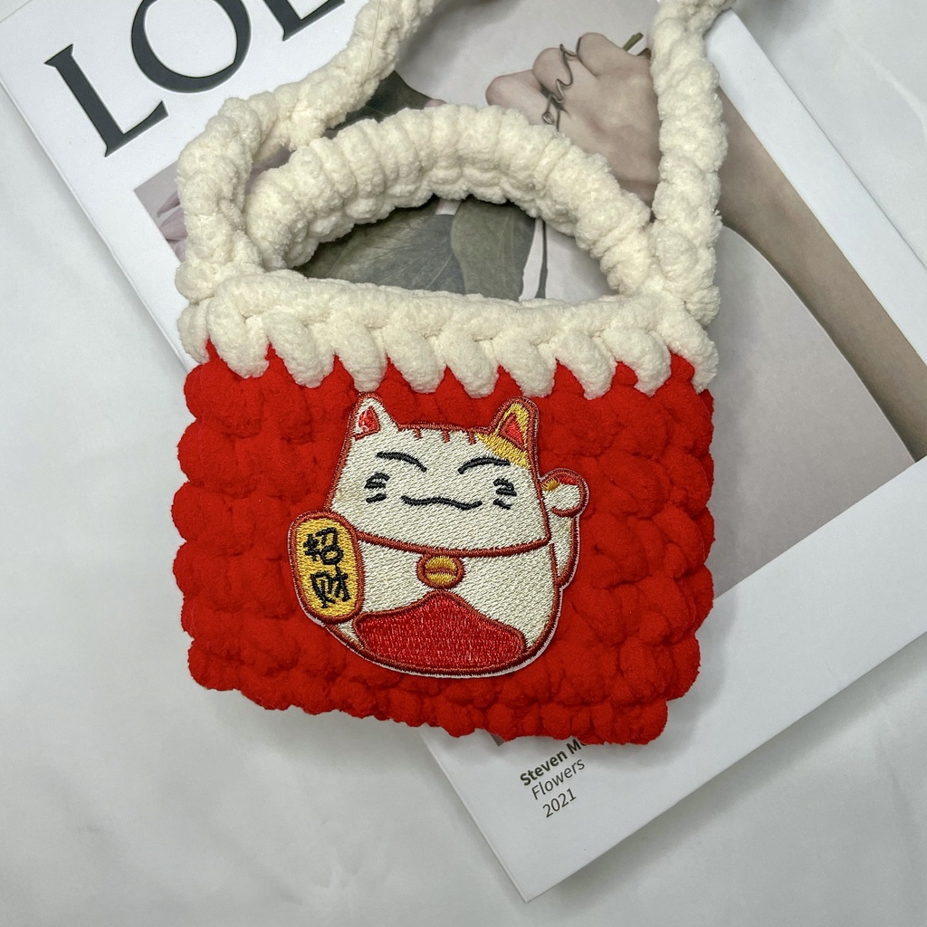 Túi xách nữ túi đeo chéo túi len mini handmade đi chơi cute