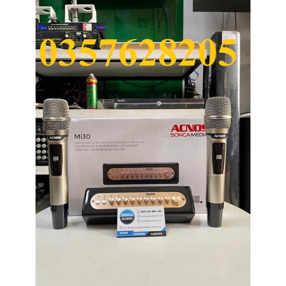 Bộ vang số chỉnh cơ di động - 2 micro ACNOS MI30, vang số chỉnh cơ acnos mi30