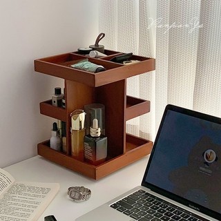 Tủ Gỗ nhiều ngăn Trang trí đựng mỹ phẩm, xoay 360 độ, sang trọng, tinh tế. Kệ đựng đồ skincare, trang sức