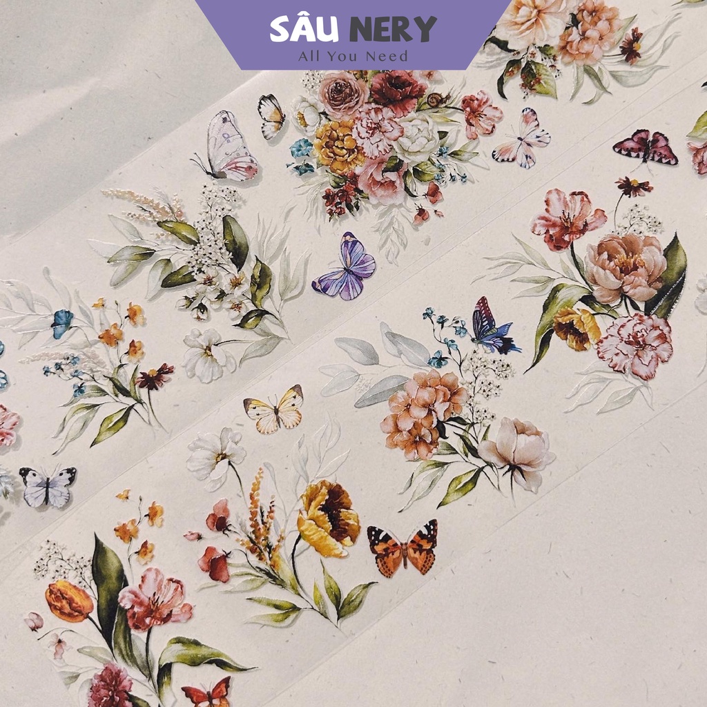Sâu Nery - Băng dán trang trí hoa lá mùa xuân - WT (100cm)