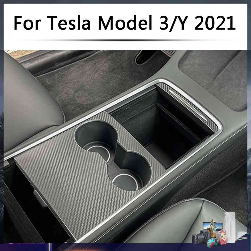 Miếng Bọc Bảng Điều Khiển Trung Tâm Bằng PVC Kết Cấu Sợi Carbon Cho Tesla Model 3 Y 202
