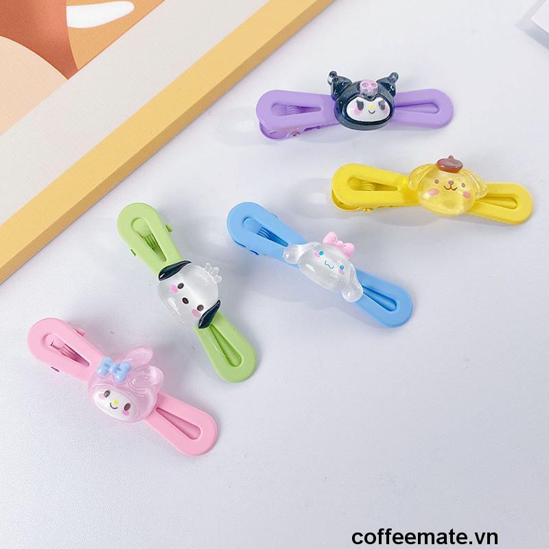 【coffeemate】⚡Sanrio Kẹp Tóc Mái Ngang Hình Cinnamoroll Dog Kuromi Hoạt Hình Dễ Thương Cho Nữ Sinh