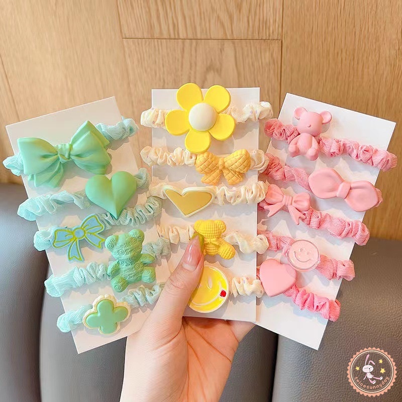 Dây Cột Tóc Hình Gấu Hoạt Hình Dễ Thương Cho Bé Gái