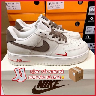 Giày Snekaer_Nike Air Force 1, Af1 màu nâu trắng đế air full size nam nữ, mã MS 7798 Full Box Bill Hot Trend