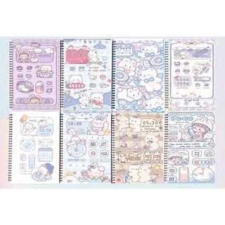 Sổ lò xo công chúa hoạt hình SLX45 gấu thỏ ôm kẹo 100 trang 14x20cm sổ A5