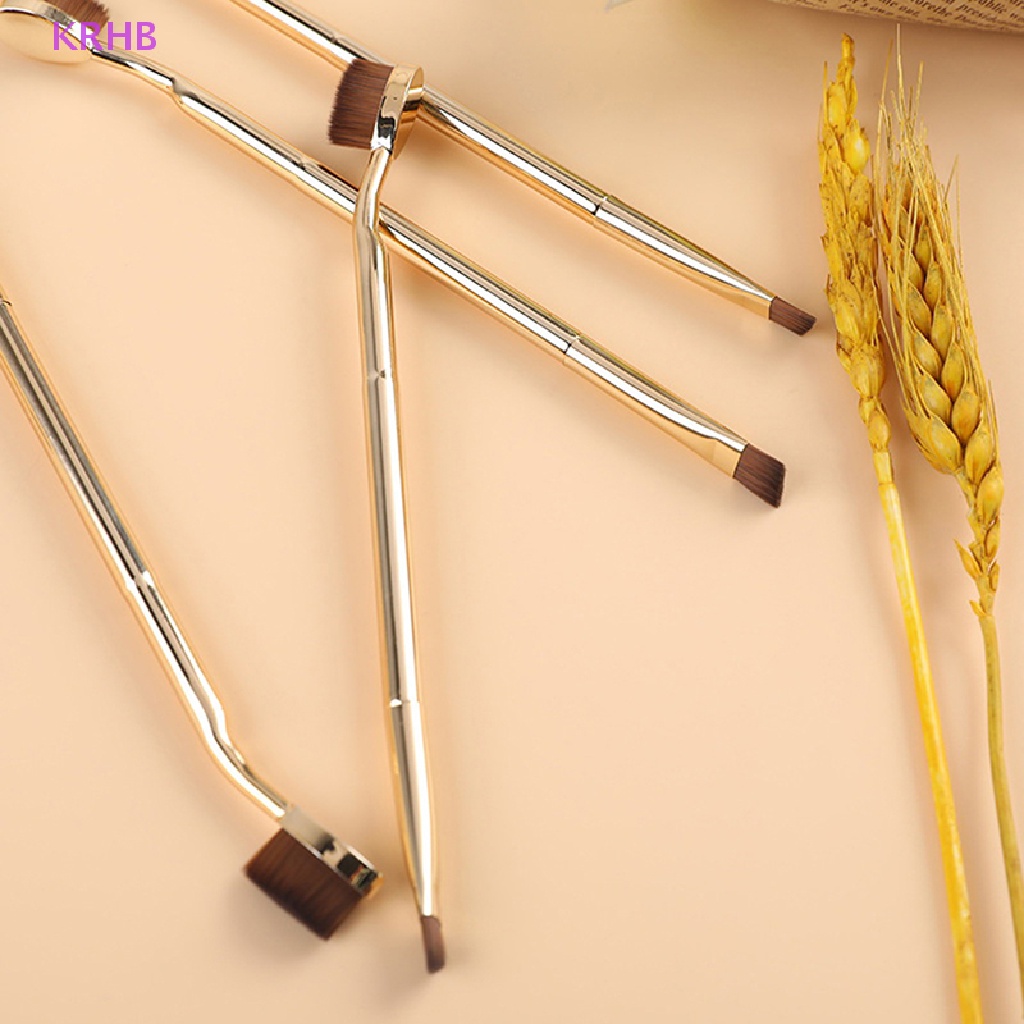 1 Cọ Trang Điểm Hai Đầu KRHB Kèm Mút Đánh Kem Và Lông Mày Mới