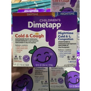 Siro nho giảm cảm cúm ho sốt trẻ em ngày và đêm children’s dimetapp day & night cold & cough 118ml x 3
