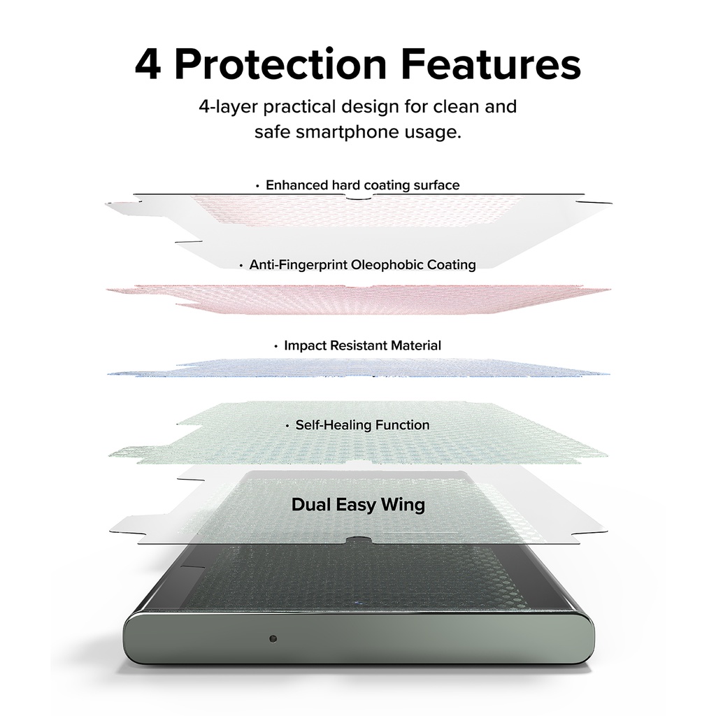 Miếng dán bảo vệ màn hình Ringke Dual Easy Wing chống xước HD dễ sử dụng cho Galaxy S23 Ultra
