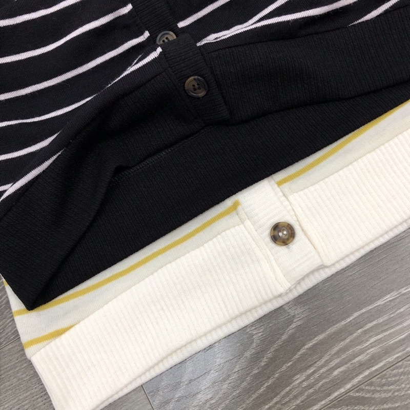 BEUCLOSET - Áo thun dài tay hoạ tiết kẻ sọc chất mát