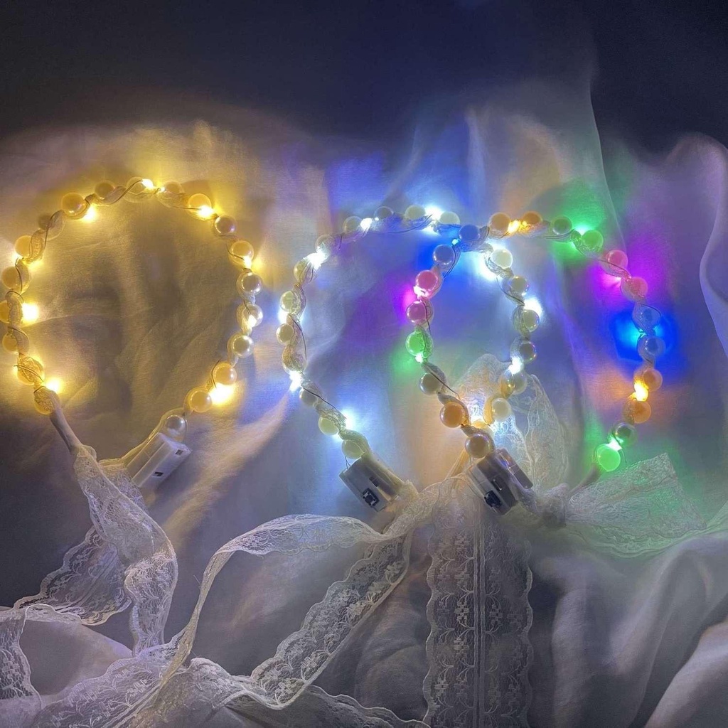 PVN57409 Bờm tóc băng đô nữ nhiều màu có đèn phát sáng dễ thương cho nữ