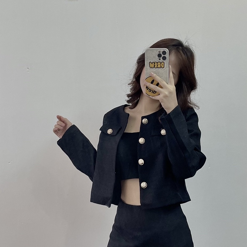 Sét dạ 2 món áo kèm chân váy hàng chuẩn l1