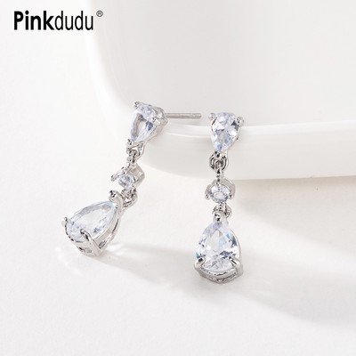 Mới Đơn Giản Giọt Nước Ánh Sáng Xanh Pha Lê Bông Tai Hợp Kim Thời Trang Cho Nữ Trang Sức Quà Tặng PD1089