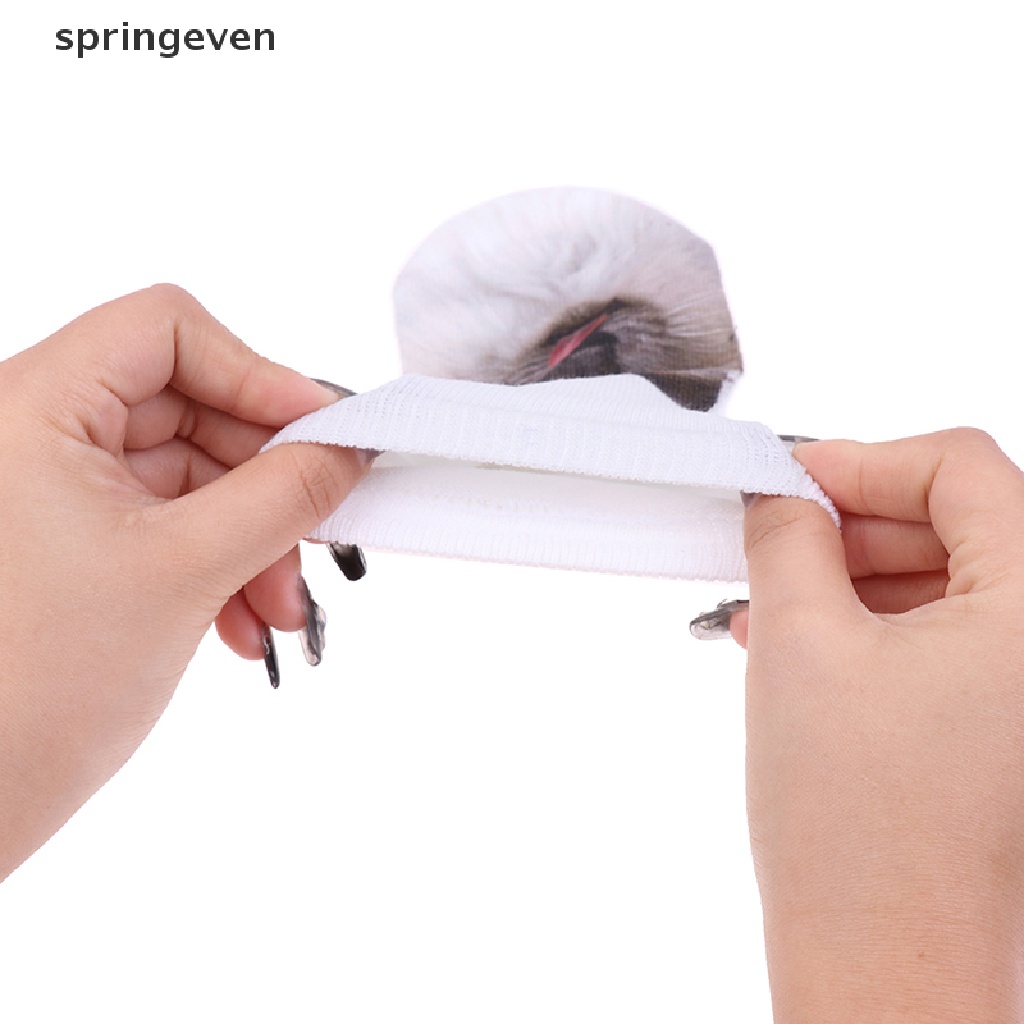 1 Đôi Tất Cổ Trung In Hình Mèo 3D Dễ Thương Cho Bé