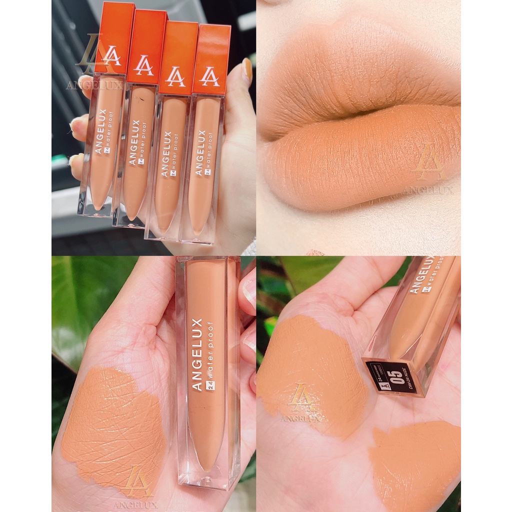 Son Kem Siêu Lì Angelux Màu Cam Da Nude