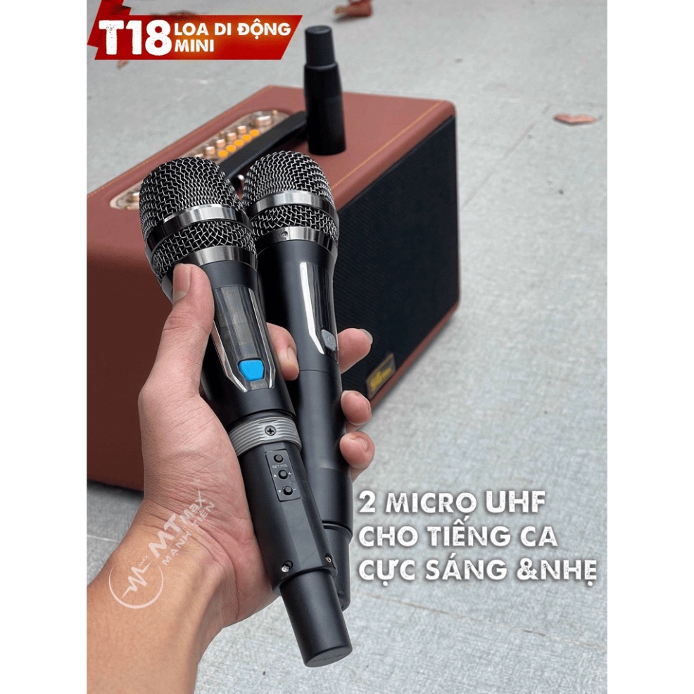Loa bluetooth karaoke xách tay di động SGMAX T18 mini, nhỏ gọn âm thanh hay thiết  kế sang trọng...BH 12th