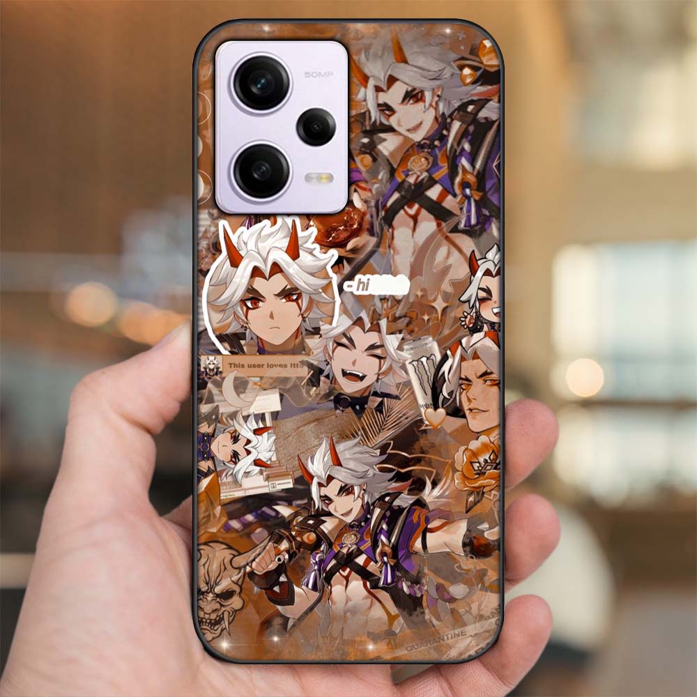 Ốp lưng Xiaomi Redmi Note 12 viền đen in hình Arataki Itto Genshin Impact