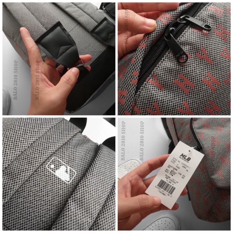 Balo MLB Hoạ Tiết Thêu Logo NY Yankess Chất Liệu Vải Canvas Cao Cấp Chống Thấm - Bánh Mì Store