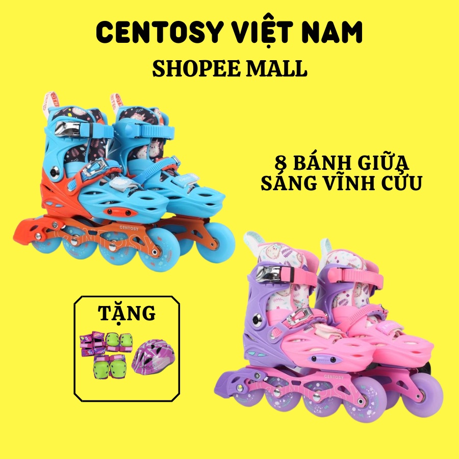 Giày Patin Trẻ Em Cao Cấp Centosy Joy Kid - Form Chắc Chắn, Bánh Phát Sáng