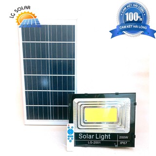 Đèn năng lượng mặt trời 200w vỏ nhôm sáng ánh sáng vàng