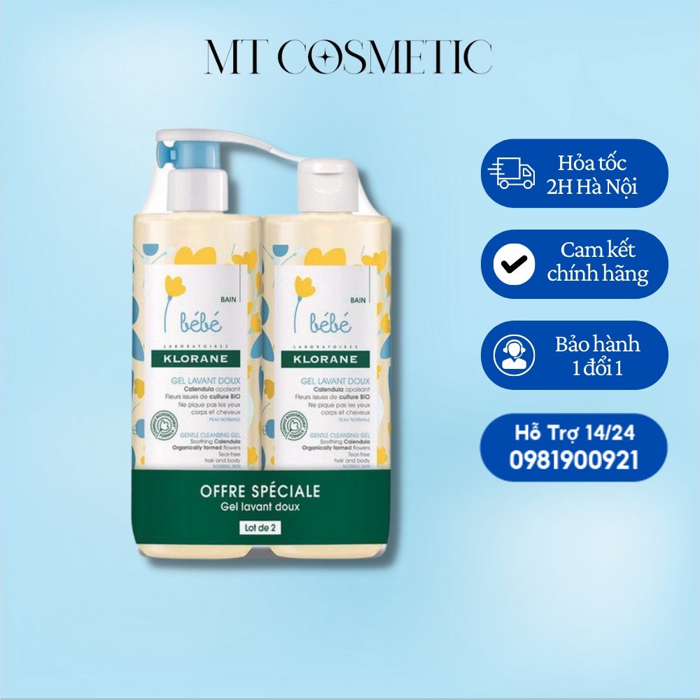 Combo 2 chai sữa tắm Klorane bebe dành cho bé