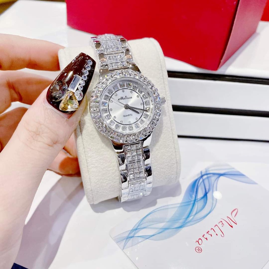 Đồng Hồ Nữ Melissa F6356 Chính Hãng Size 34mm cẩn đá SWA xinh lung linh