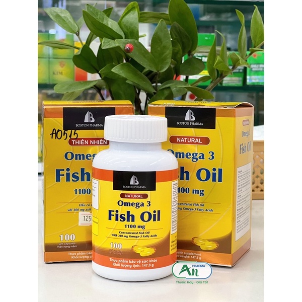 Dầu cá thiên nhiên Omega 3 Fish Oil 1100mg - Lọ 100 viên