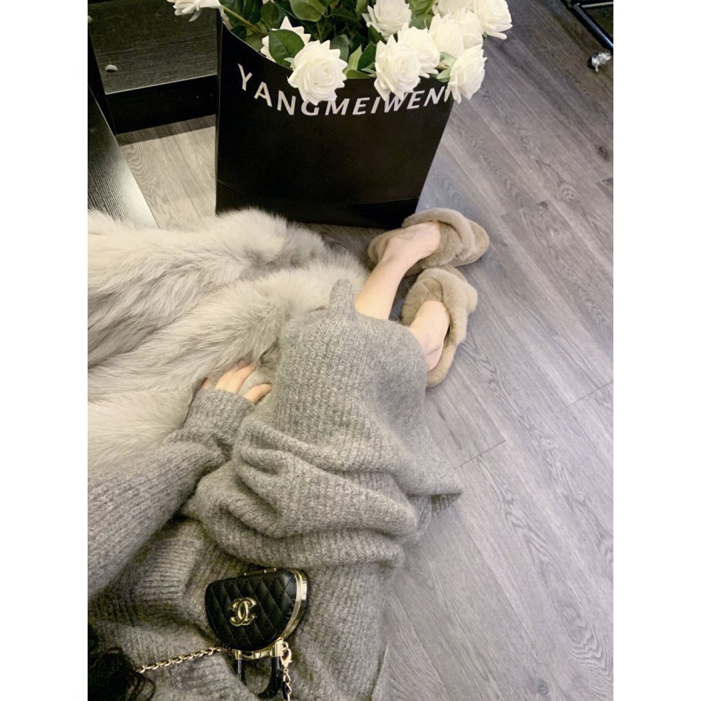 Bộ Áo Khoác Một Mảnh / Chân Váy Dài Màu Trơn Đơn Giản Chất Lượng Cao + Chân Váy Ôm Dáng Thời Trang Thu Đông